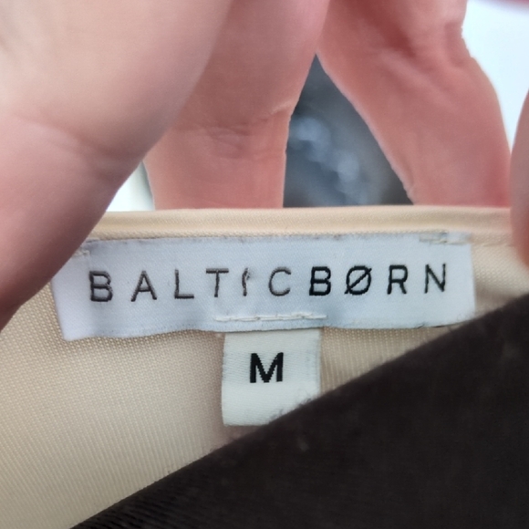 Baltic Born Poppy Satin Midi Dress Ivory Tie Front Med **SMALL SPOT ON BOTTOM - Picture 10 of 13